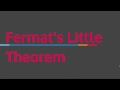 Fermat's Little Theorem