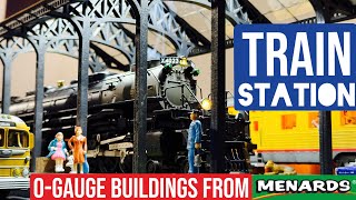 TRAIN STATION from Menards! O-Scale Building Review & On the Layout