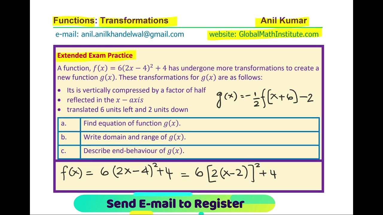 Transformation Of Transformed Function MCR3U MHF4U Extended Concepts ...