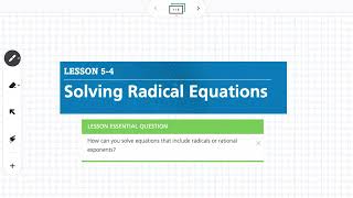 Solving Radical Equations (Lesson 5-4)