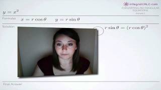 Converting Rectangular Equations to Polar Equations Example 2 (KristaKingMath)