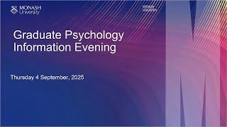 Graduate Psychology Webinar, September 2025