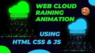 Web Cloud Raining Animation Effects using HTML CSS & JavaScript | CSS Raining Animation Project #css
