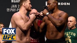Stipe Miocic and Francis Ngannou face-off | WEIGH-IN | UFC 220