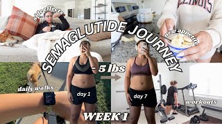 STARTING MY SEMAGLUTIDE JOURNEY  *week 1* // First injection, side effects, new appetite + work outs