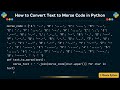 How to Convert Text to Morse Code in Python