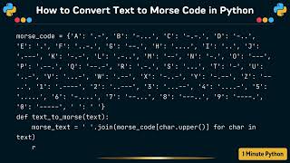 How to Convert Text to Morse Code in Python