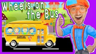 Wheels On The Bus Blippi Nursery Rhymes | Songs for Kids