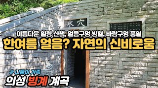 한여름 얼음 자연의 신비로움/ 아름다운 힐링 산책/ 얼음구멍 빙혈, 바람구멍 풍혈... 의성 빙계 계곡