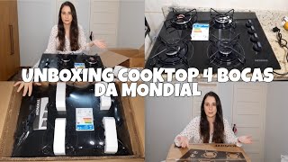 UNBOXING COOKTOP 4 BOCAS MONDIAL A GÁS GLP PRETO| Nickolly Sinis