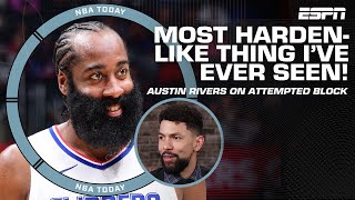 Most James Harden-like play i’ve ever seen! - Austin Rivers on attempted block o