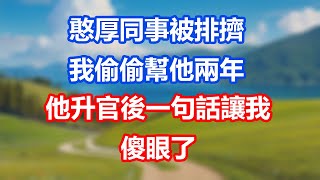 憨厚同事被排擠，我偷偷幫他兩年，他升官後一句話讓我傻眼了 #為人處世#人生經驗#情感故事