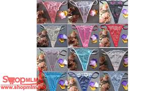 12 ชิ้นล็อตเซ็กซี่ลูกไม้กางเกง Lady's SHEER ที่มีสีสัน G String Thongs ชุดชั้นในสตรี   29