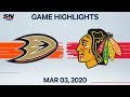 NHL Highlights | Ducks vs. Blackhawks – Mar. 3, 2020