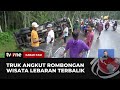 Truk Angkut Belasan Orang Pulang Wisata Terguling | Kabar Pagi tvOne