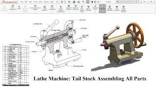 Solidworks Lathe Machine: Tail Stock Assembly LearnVern, Assembling All Part in Solidworks