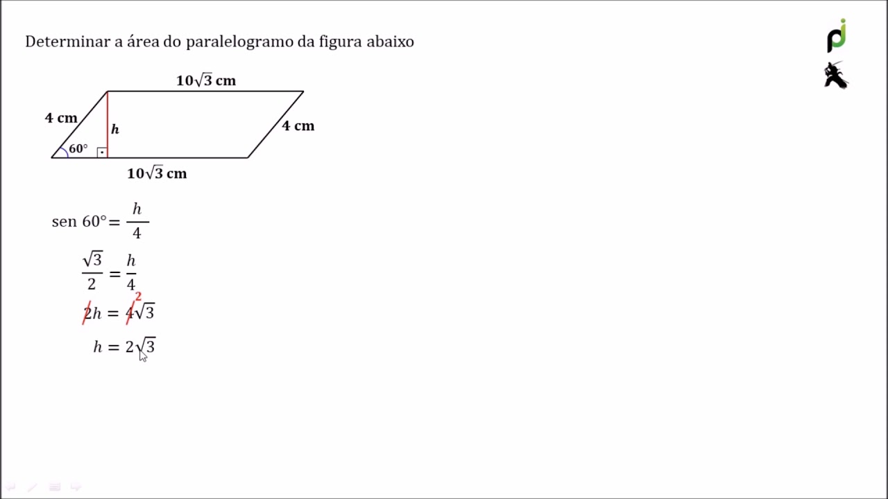 QUESTÃO - ÁREA DE PARALELOGRAMO - YouTube