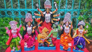 Coloring of durga idols||durga murti making 2022||maa durga murti making