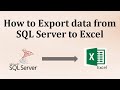 How to export data from SQL server to Excel | Export table records to Excel | SQL DBA