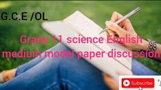 ol science English medium model paper