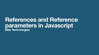 References and Reference parameters in Javascript