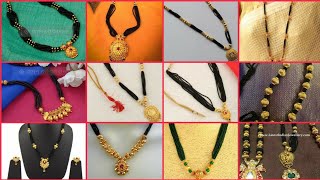 Traditional Gold Mangalsutra With Black Beads/ Traditional Gold Mangalsutra Designs Ideas