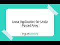 Leave Application for Uncle Passed Away in english