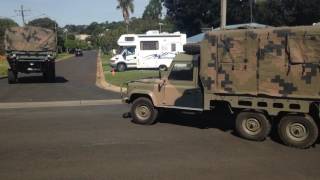 Ex Army Unimog and 6x6 Landrover off to join a movie