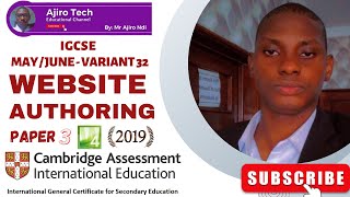 IGCSE ICT (0417/0983) Paper 3 Website Authoring May June 2019 Variant 32 + Evidence Document