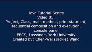 EECS1021 Java Tutorial 01