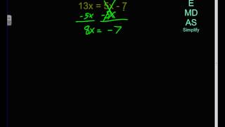 3.4 Solving Equations with Variables on Each Side