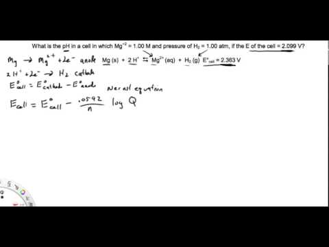 Calculating pH of a cell using cell potentials and the Nernst equation Calculating pH of a cell using cell potentials and the Nernst equation