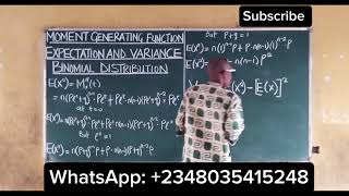 Mgf mean and variance of Binomial Distribution: #mgf #binomialdistribution @content-academy
