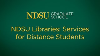 NDSU Libraries: Services for Distance Students