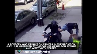 Caught on camera: Man robbed by motorcycle passenger in the Bronx