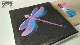 Painting for beginners, Dragonfly, Easy painting tutorial