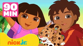 Dora the Explorer | Dora e Diego em Audaciosos Resgates de Bebê Onça! 😺 90 Minutos | Nick Jr.