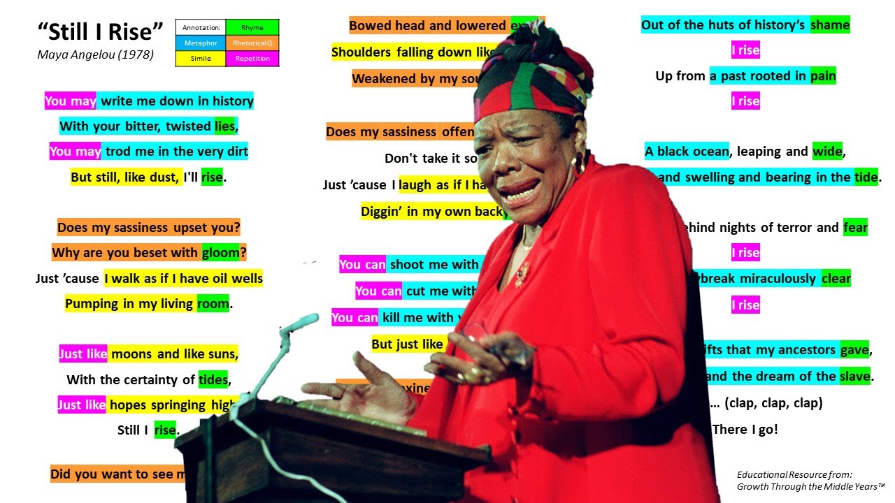 Still I Rise Maya Angelou Type Of Poems Pdf Infoupdate Org