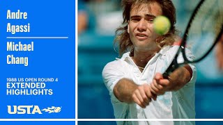 Andre Agassi vs Michael Chang Highlights | 1988 US Open Round 4