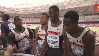 WCH 2015 Beijing - Team Canada 4x100m Relay Men Heat 2