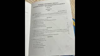 Economics question paper BA sem 4th #2019 #economics #pup #ba