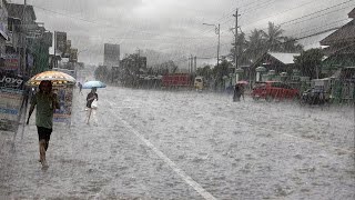 Heavy Rain I Walked in a Beautiful Village | Calm and Peaceful Atmosphere | Suitable For Insomnia