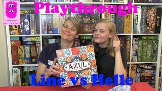 Azul, Playthrough: Line vs Helle (In English, board game)