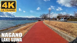 Japan's Most Beautiful lakes - Lake Suwa, Nagano Suwa city Cycling Tour (Jan 2025)