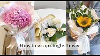 Single Flower Wrapping Tutorials(84) | Flower Bouquet Wrapping Technique \u0026 Idea