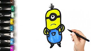 Easy Drawing Minion for Kids | Easy Drawing for Kids and Toddler #110