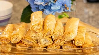 Flogeres: Greek  Almond Filled Phyllo Flutes