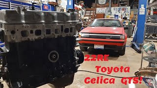 22RE 1985 Toyota Celica GTS, Freshly rebuilt motor install. From Lucore Automotive