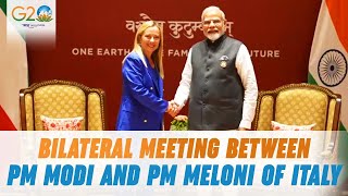 G20 Summit Delhi: Bilateral meeting between PM Modi and PM Meloni of Italy at Bharat Mandapam