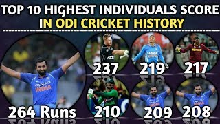 Top 10 Highest Individual Score by Batsman in ODI Cricket History | Highest Individual Score  in Odi